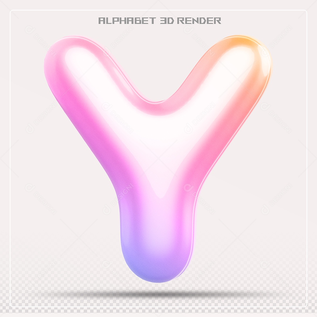 Alfabeto Letra Y Colorido Elemento 3D Para Composição PSD