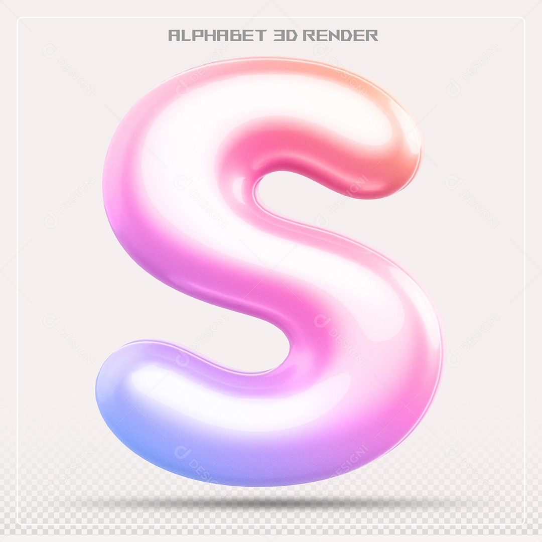 Alfabeto Letra S Colorido Elemento 3D Para Composição PSD