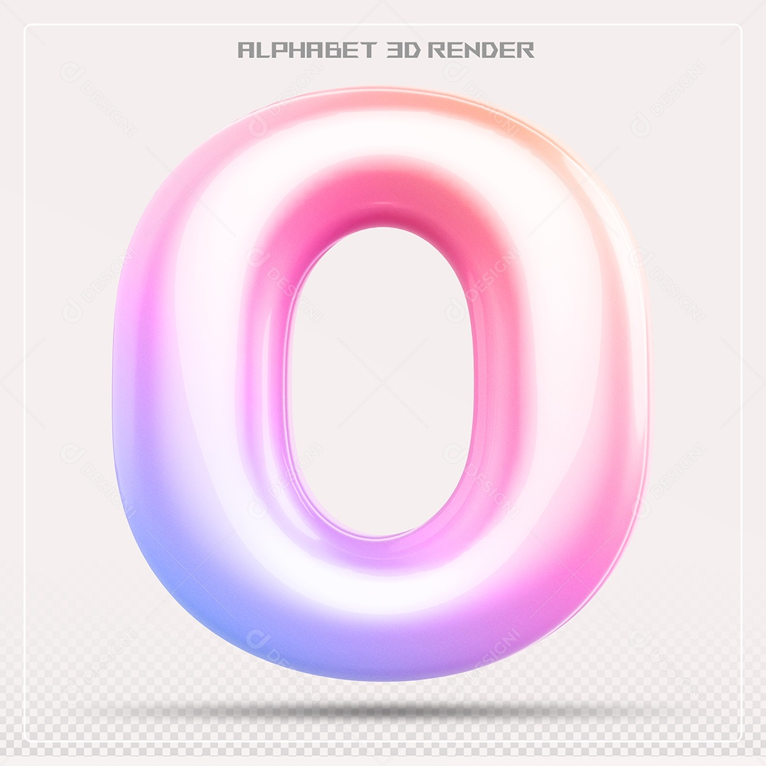 Alfabeto Letra O Colorido Elemento 3D Para Composição PSD