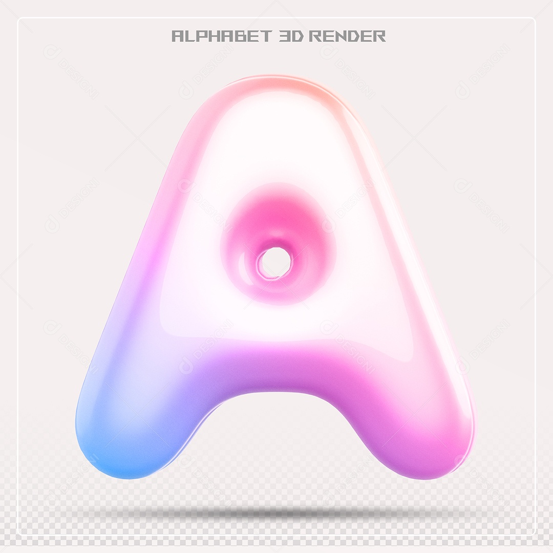 Alfabeto Letra A Colorido Elemento 3D Para Composição PSD