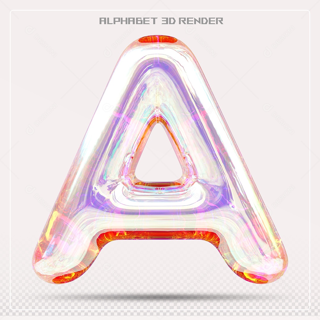 Alfabeto Letra A Colorido Elemento 3D Para Composição PSD