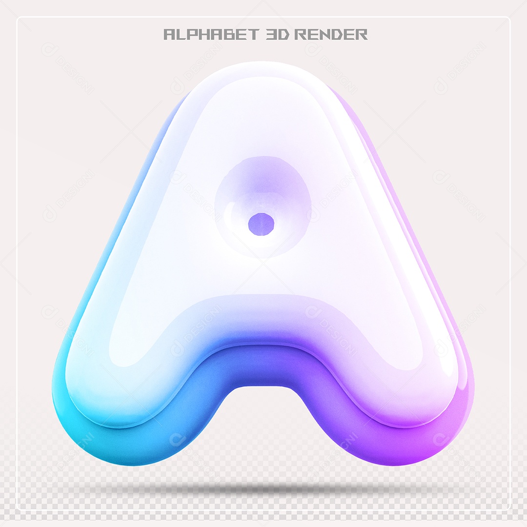 Alfabeto Letra A Colorido Elemento 3D Para Composição PSD