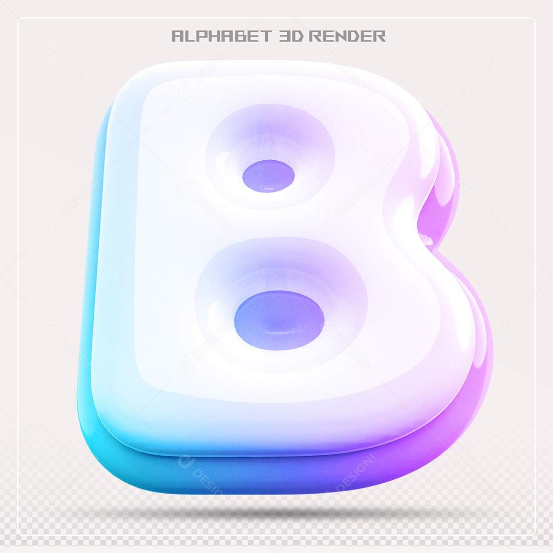 Alfabeto Letra B Colorido Elemento 3D Para Composição PSD