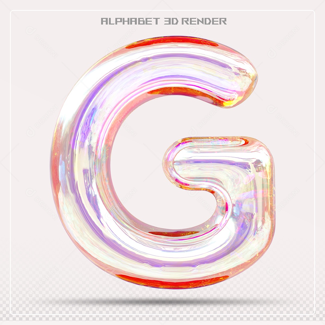 Alfabeto Letra G Colorido Elemento 3D Para Composição PSD