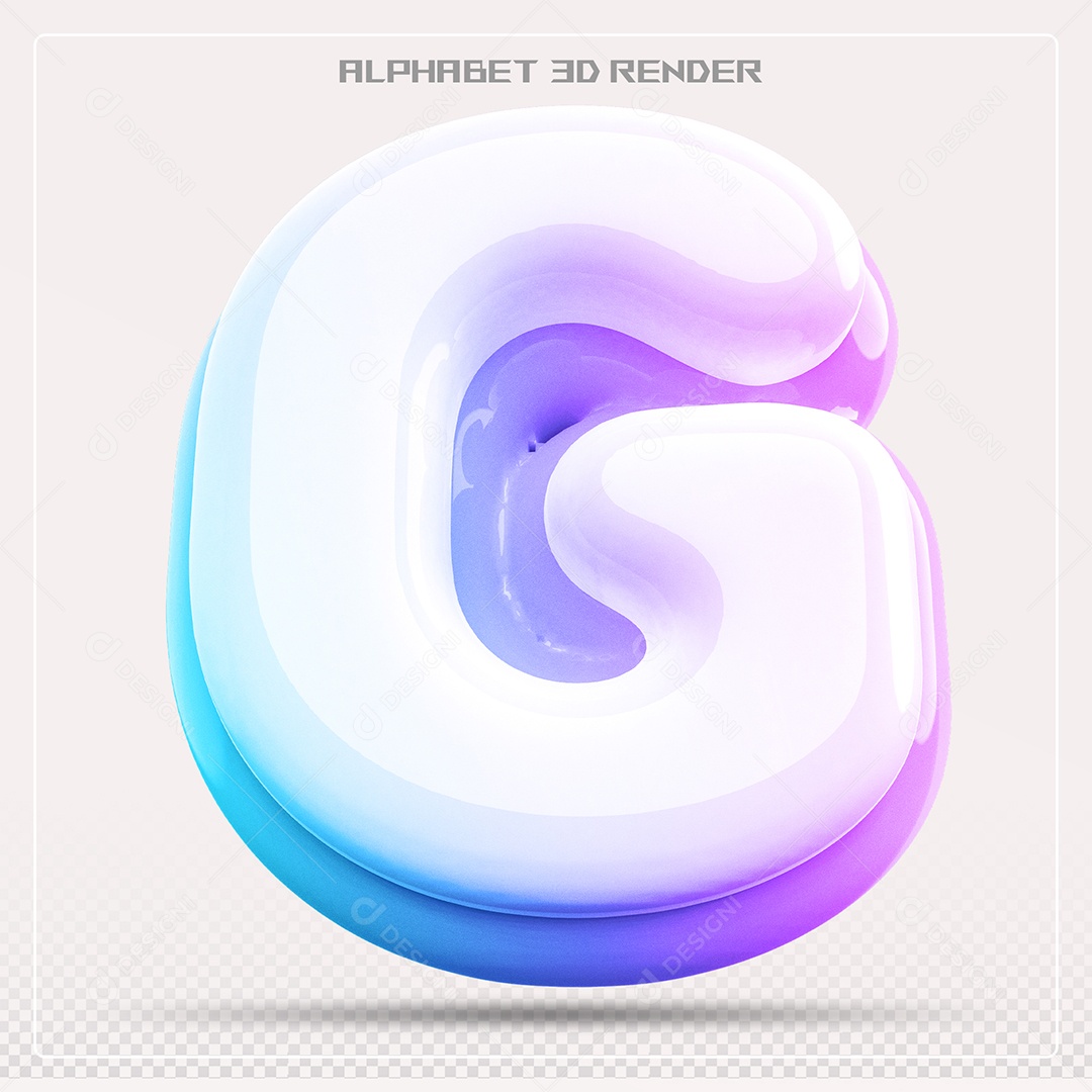 Alfabeto Letra G Colorido Elemento 3D Para Composição PSD