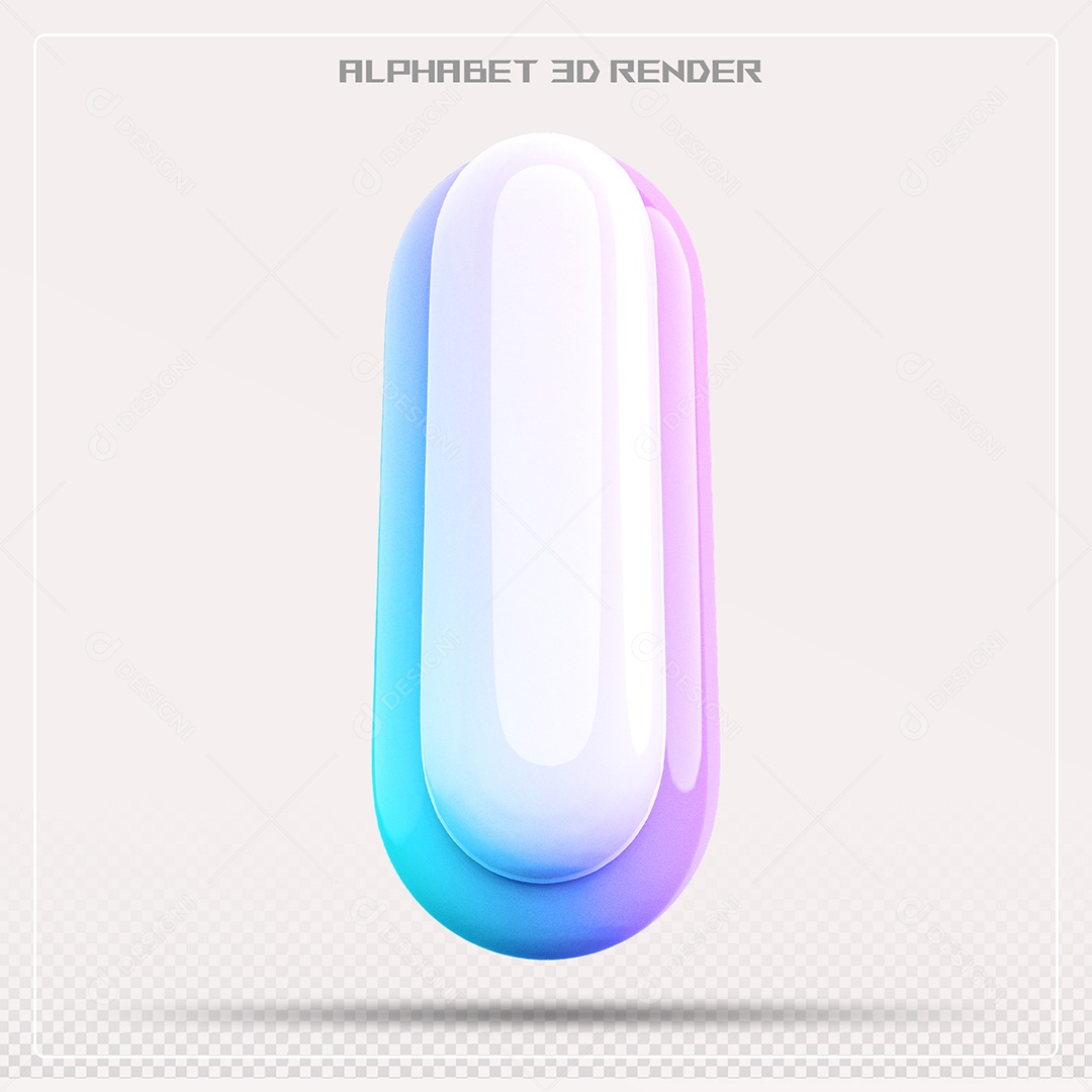 Alfabeto Letra I Colorido Elemento 3D Para Composição PSD