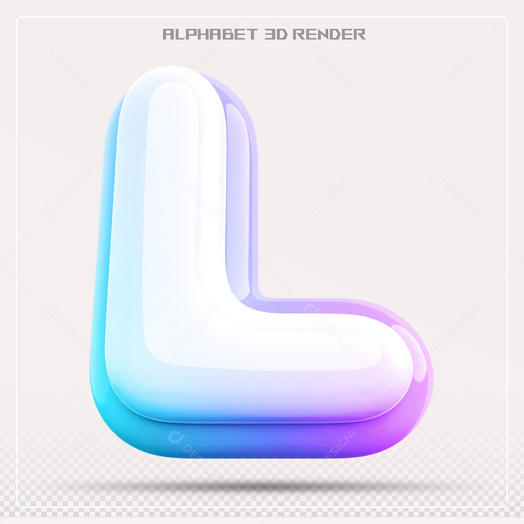 Alfabeto Letra L Colorido Elemento 3D Para Composição PSD