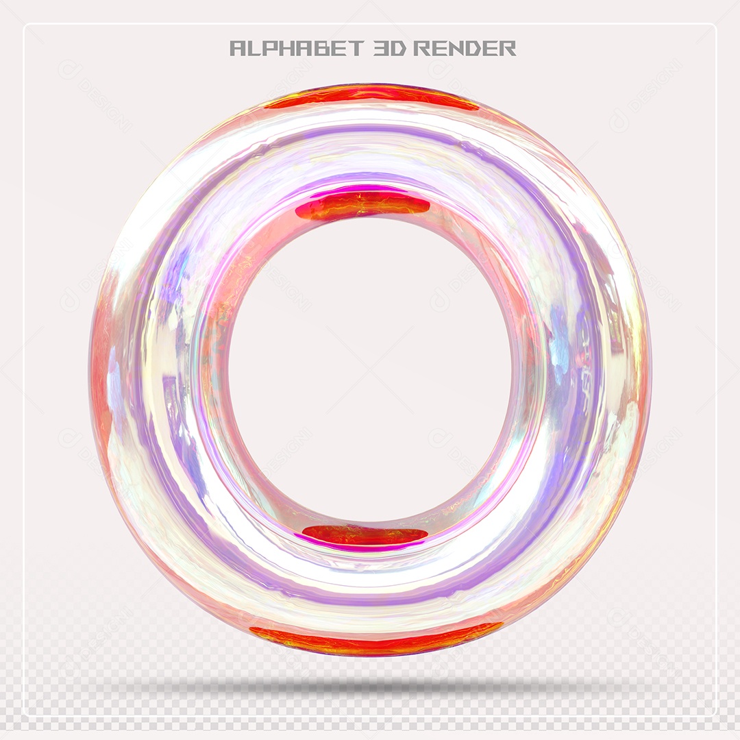 Alfabeto Letra O Colorido Elemento 3D Para Composição PSD