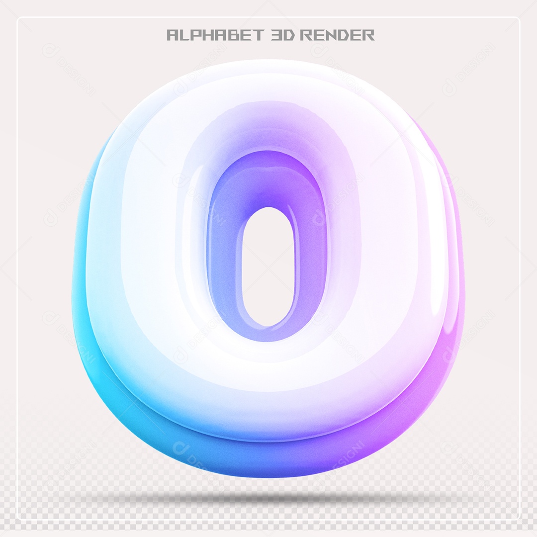 Alfabeto Letra O Colorido Elemento 3D Para Composição PSD