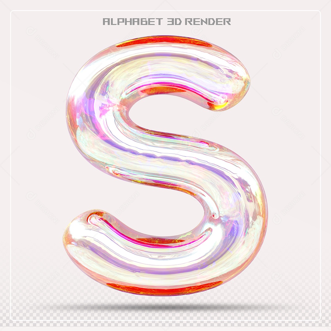 Alfabeto Letra S Colorido Elemento 3D Para Composição PSD