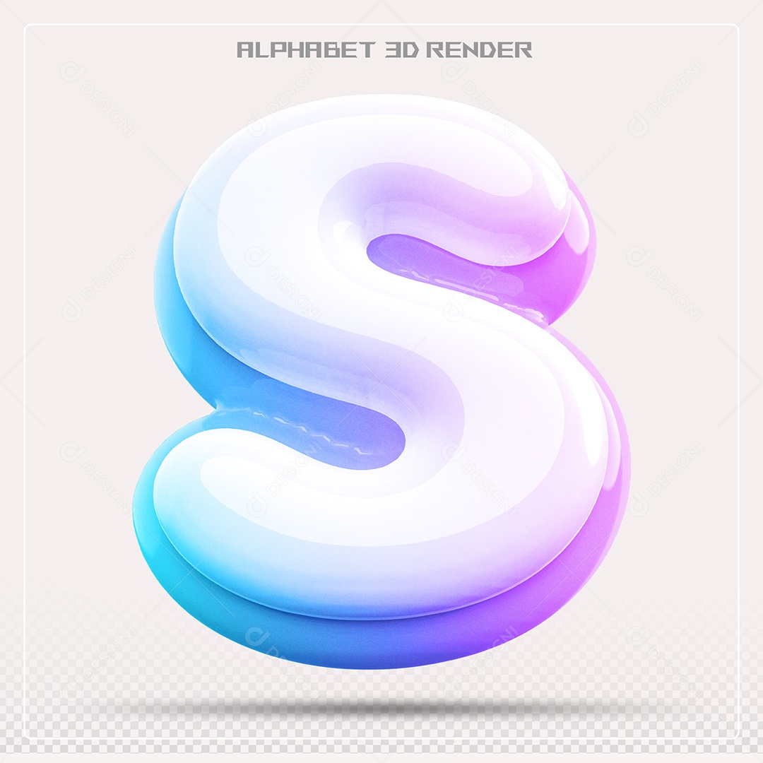 Alfabeto Letra S Colorido Elemento 3D Para Composição PSD