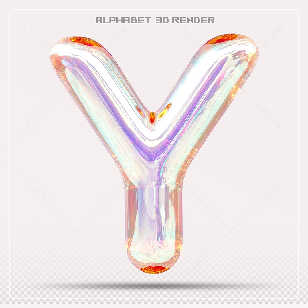 Alfabeto Letra Y Colorido Elemento 3D Para Composição PSD