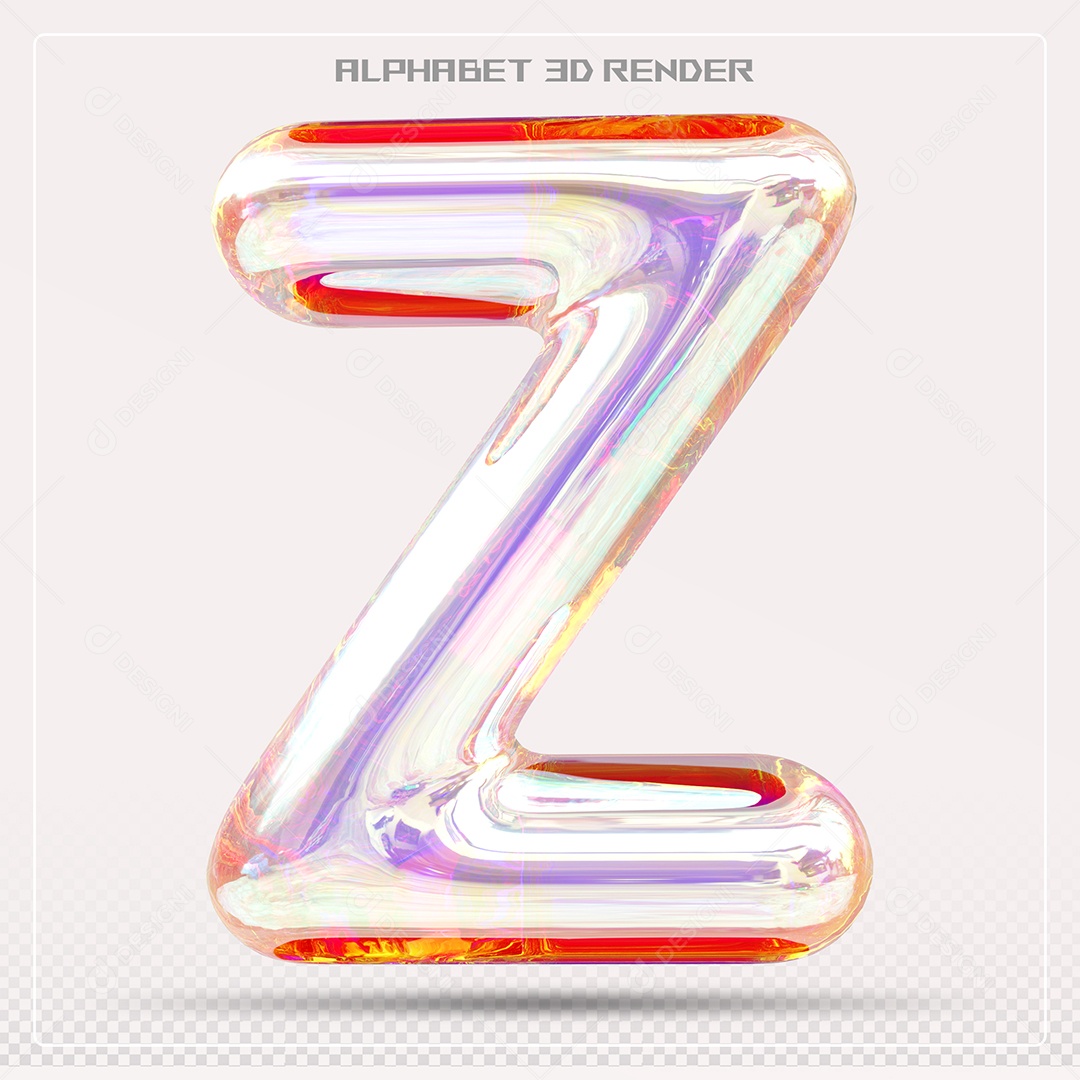 Alfabeto Letra Z Colorido Elemento 3D Para Composição PSD