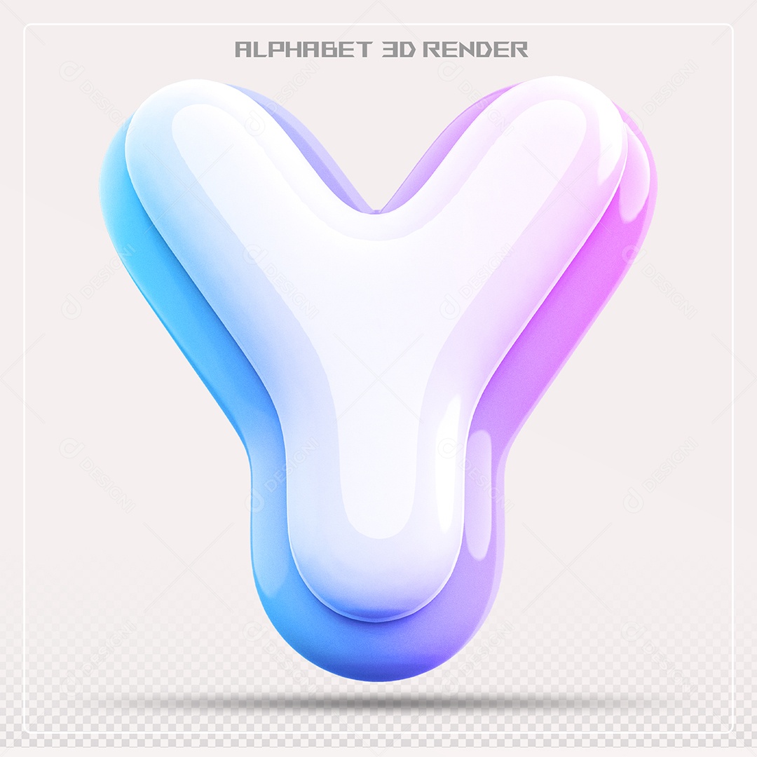 Alfabeto Letra Y Colorido Elemento 3D Para Composição PSD