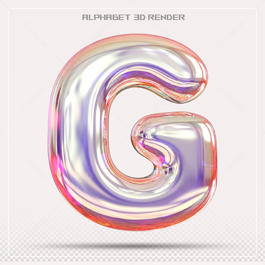 Alfabeto Letra G Colorido Elemento 3D Para Composição PSD