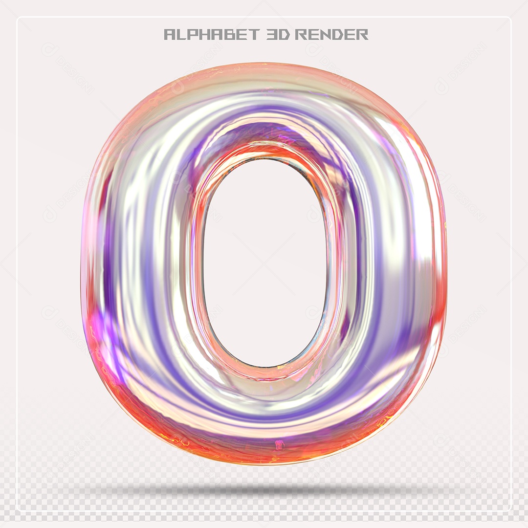 Alfabeto Letra O Colorido Elemento 3D Para Composição PSD