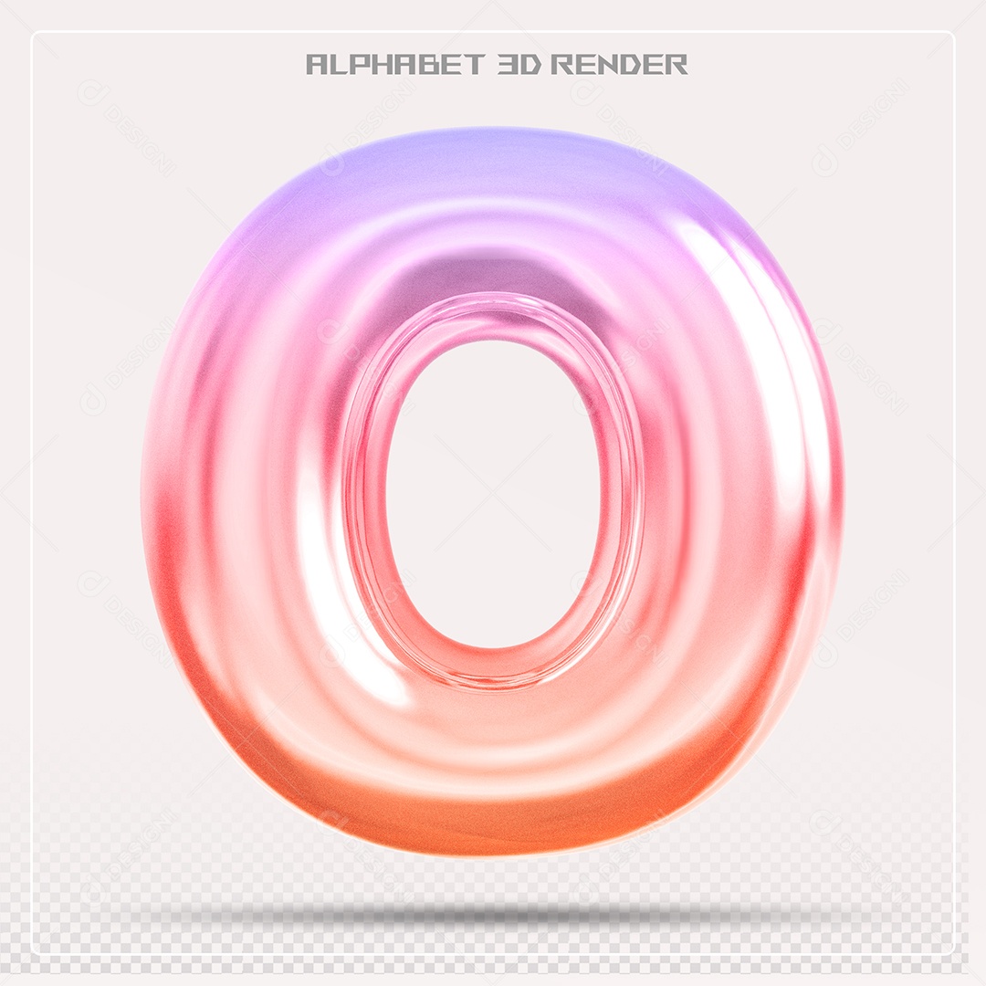 Alfabeto Letra O Colorido Elemento 3D Para Composição PSD