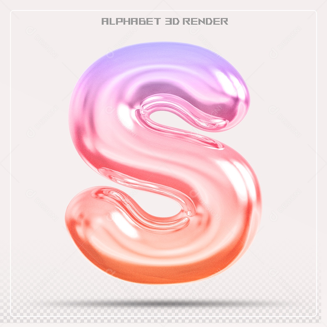 Alfabeto Letra S Colorido Elemento 3D Para Composição PSD