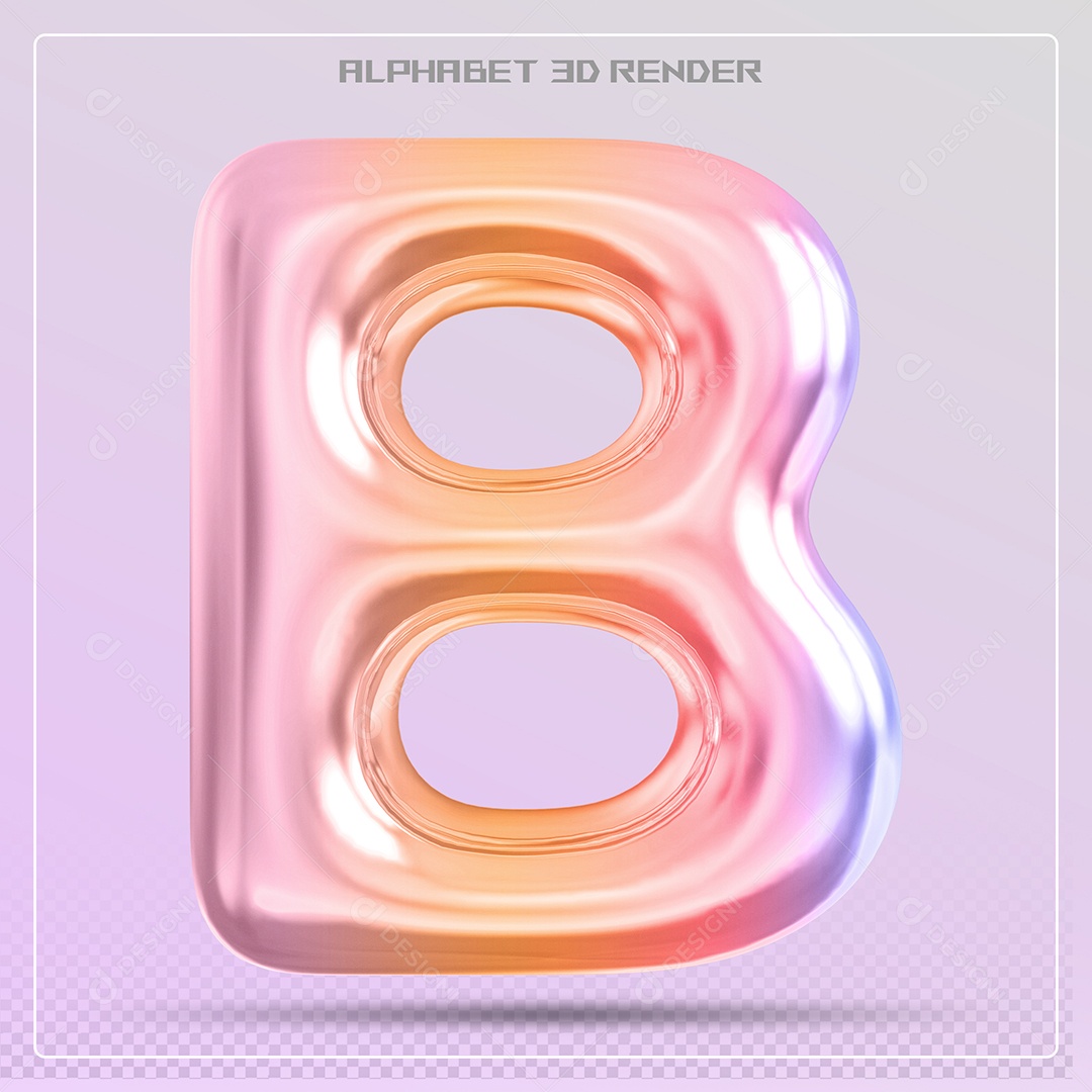 Alfabeto Letra B Colorido Elemento 3D Para Composição PSD