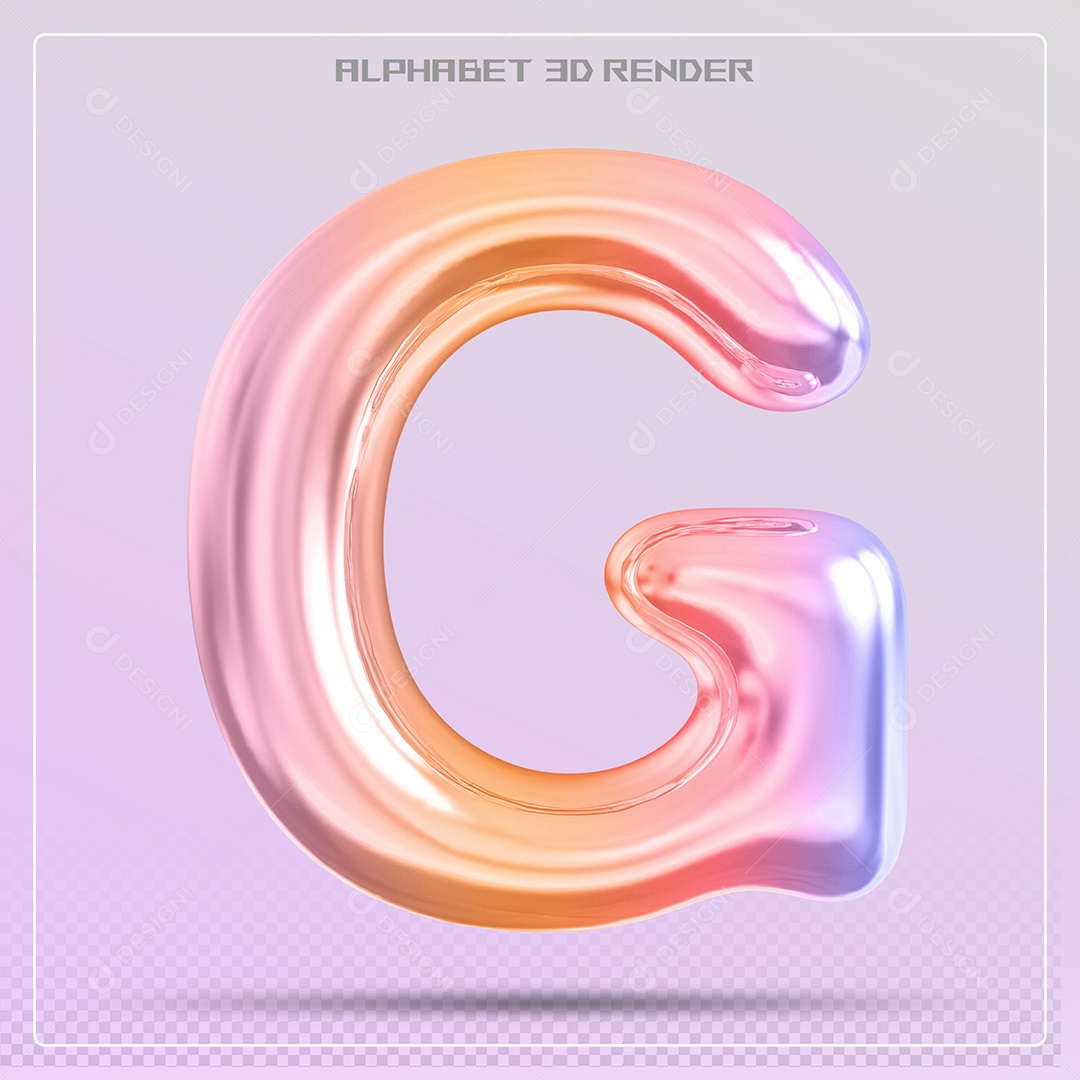 Alfabeto Letra G Colorido Elemento 3D Para Composição PSD