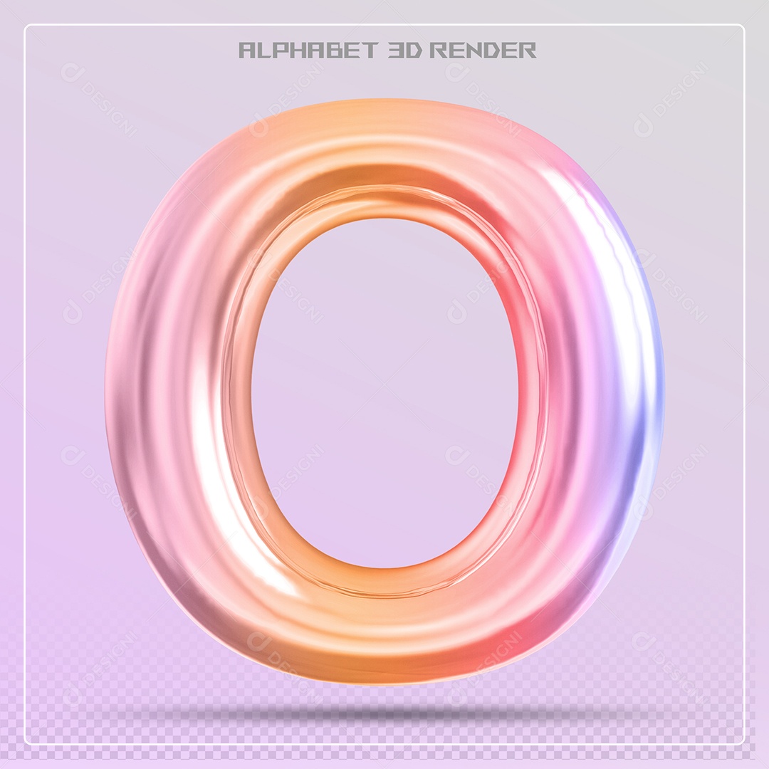 Alfabeto Letra O Colorido Elemento 3D Para Composição PSD