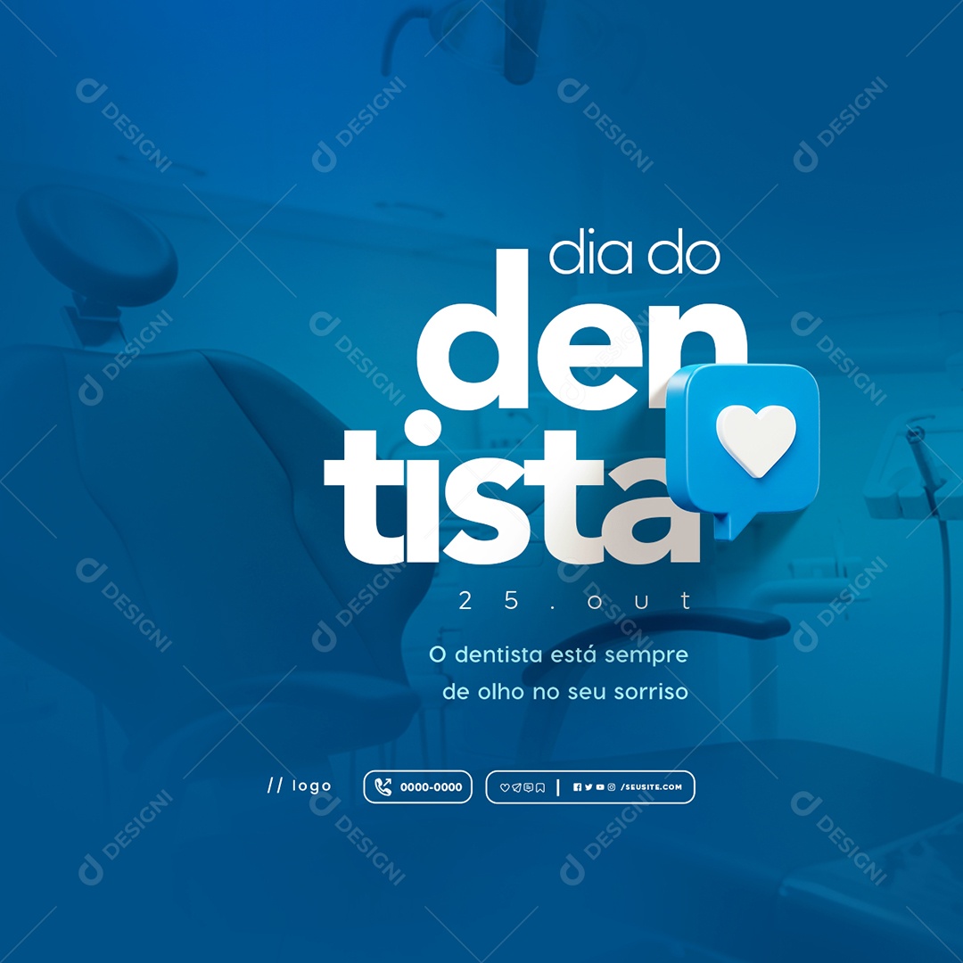 Dia do Dentista 25 de Outubro Social Media PSD Editável