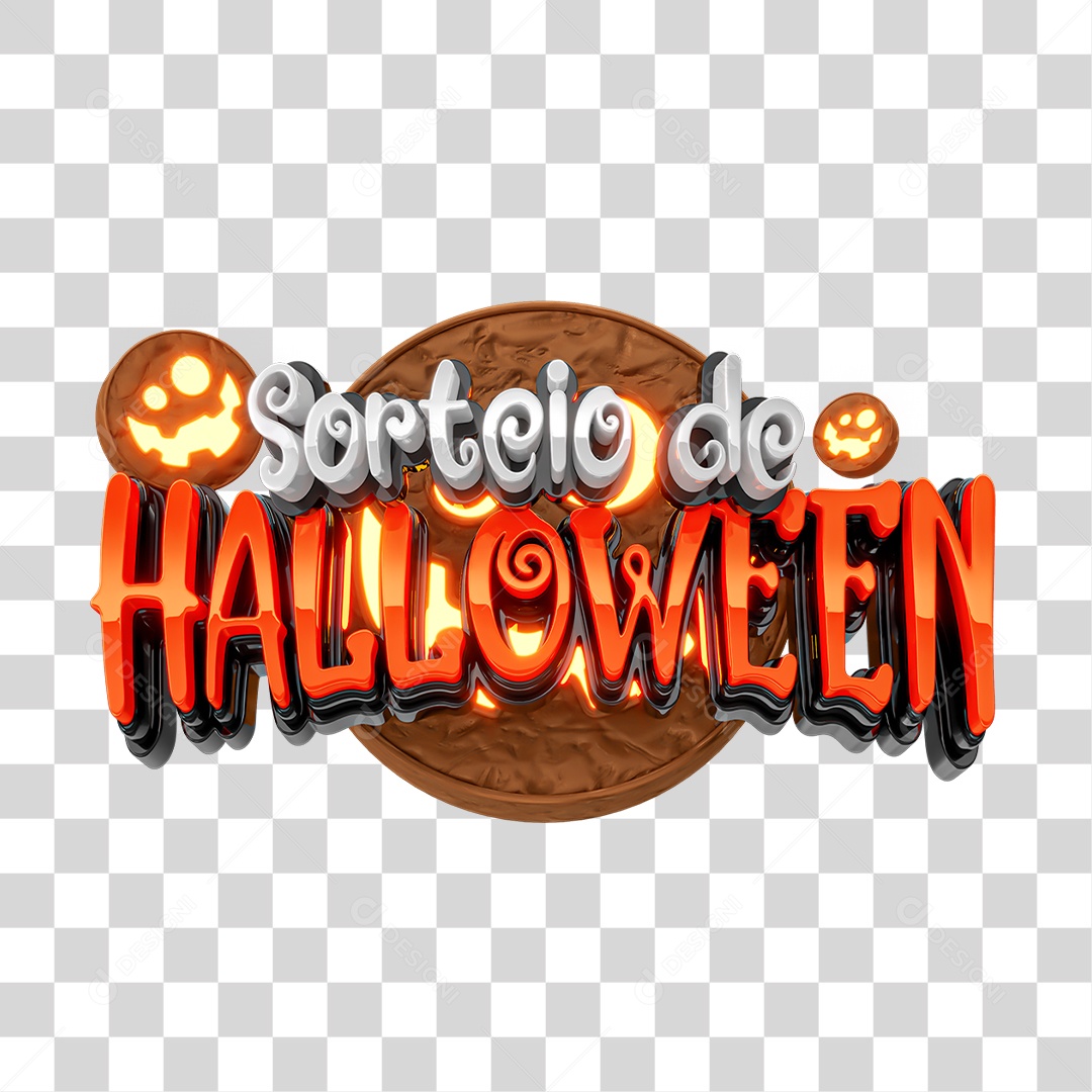 Selo 3D Sorteio de Halloween PNG Transparente