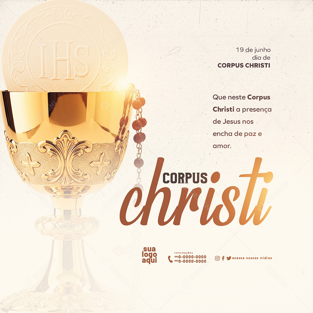 19 de Junho dia de Corpus Christi Que Neste Social Media PSD Editável