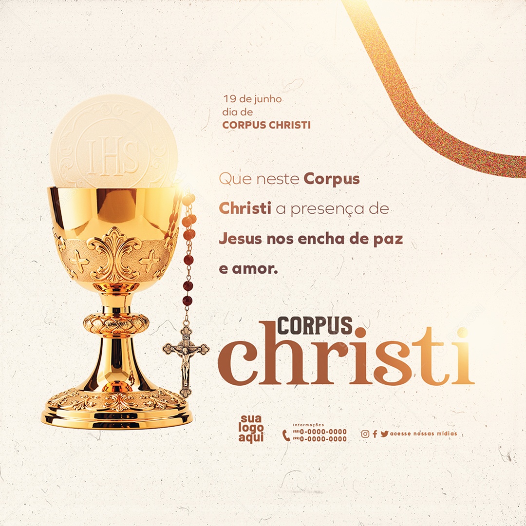 19 de Junho dia de Corpus Christi Social Media PSD Editável