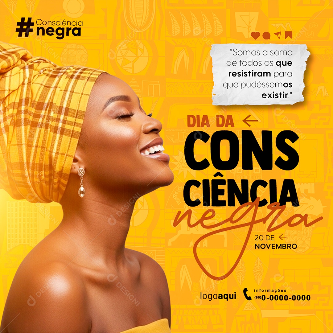 20 de novembro Dia da Consciência Negra Feed Somos a Soma de Todos Social Media PSD Editável