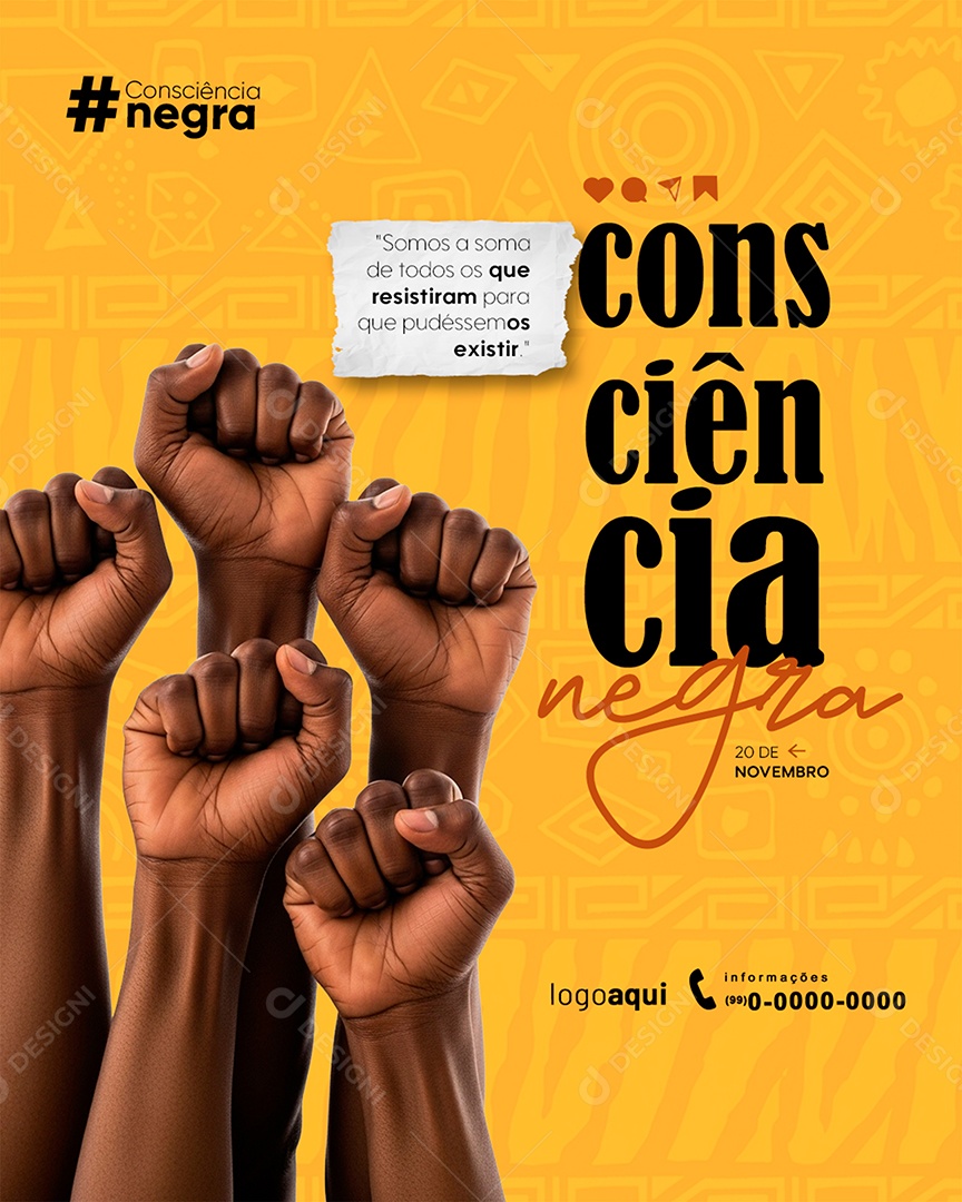20 de novembro Dia da Consciência Negra Story Somos a Soma de Todos os que Resistiram Social Media PSD Editável