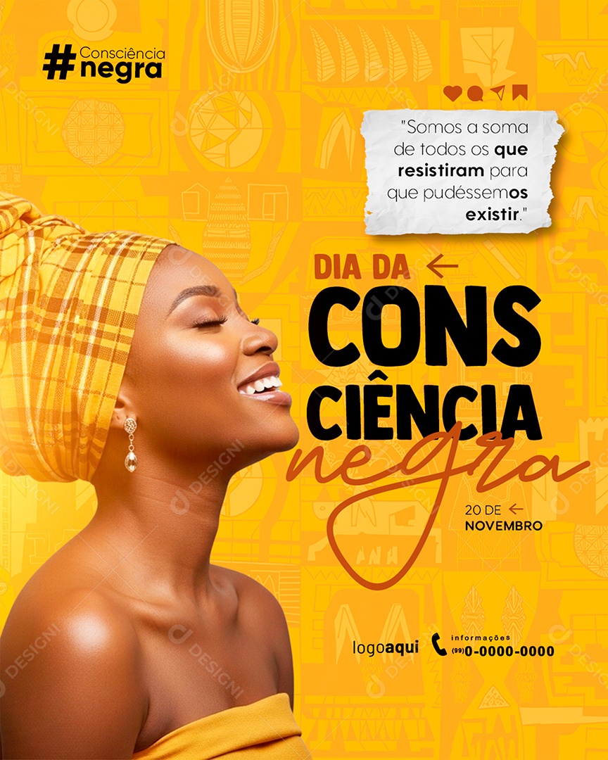 20 de novembro Dia da Consciência Negra Story Somos a Soma de Todos Social Media PSD Editável