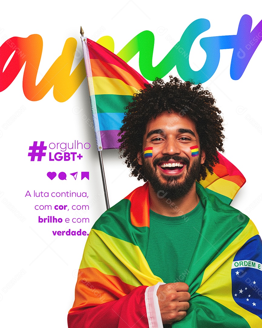28 de Junho Dia Internacional do Orgulho LGBT a Luta Continua com Cor Story Social Media PSD Editável