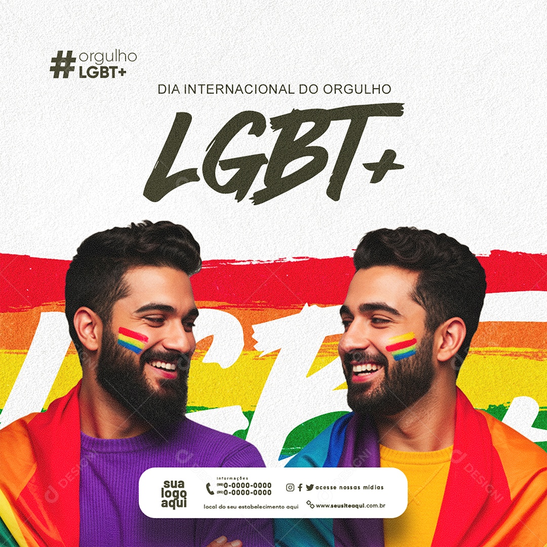 28 de Junho Dia Internacional do Orgulho LGBT Feed Social Media PSD Editável