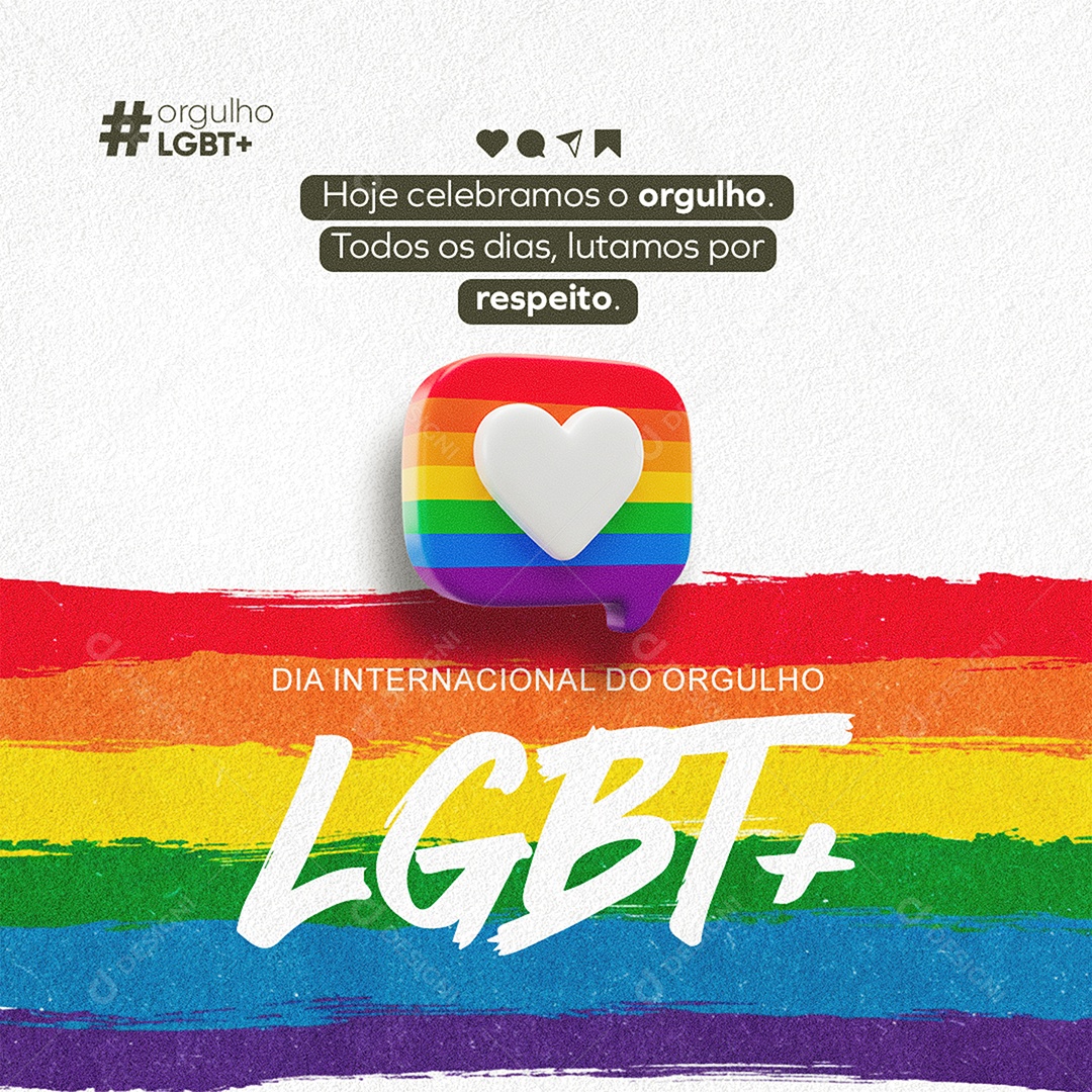 28 de Junho Dia Internacional do Orgulho LGBT Hoje Celebramos o Orgulho Feed Social Media PSD Editável