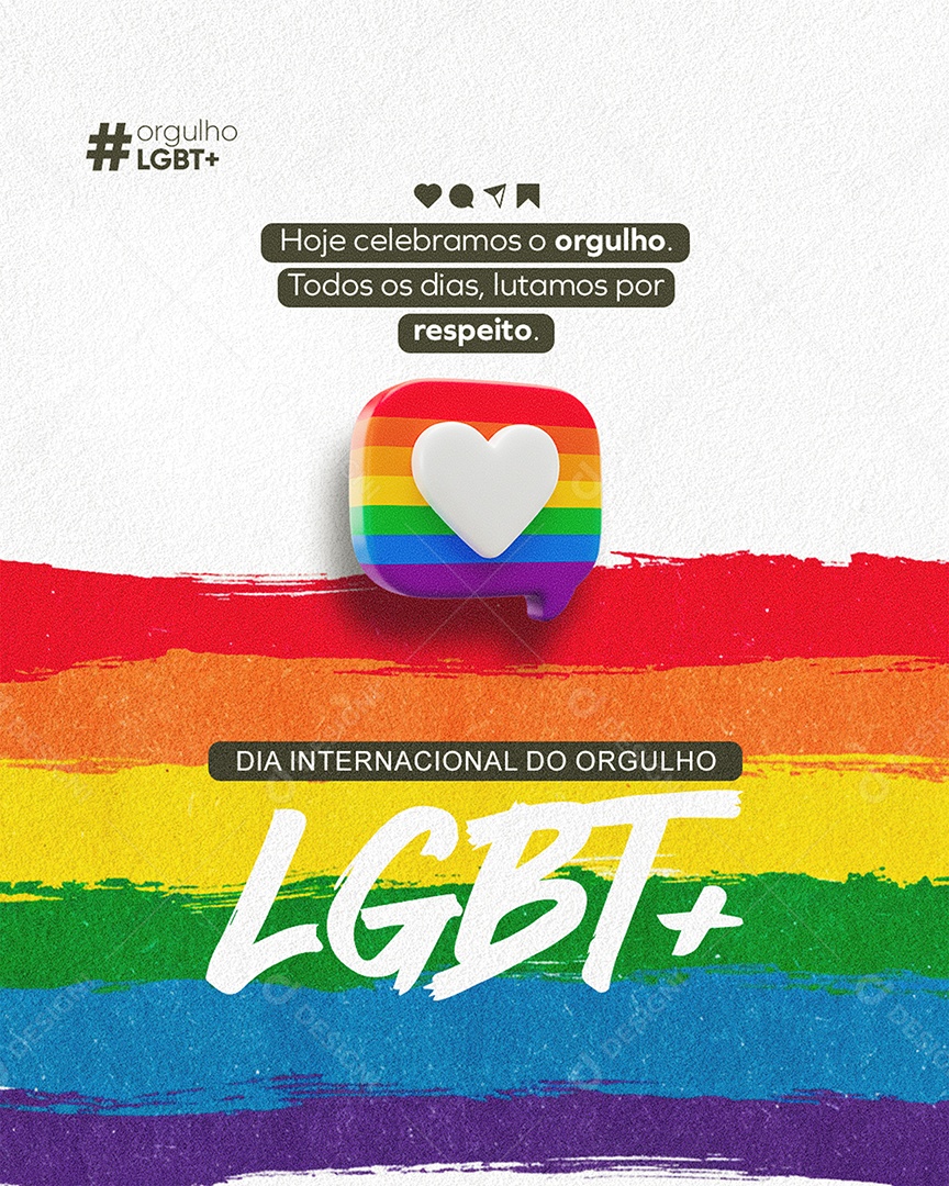 28 de Junho Dia Internacional do Orgulho LGBT Hoje Celebramos o Orgulho Story Social Media PSD Editável