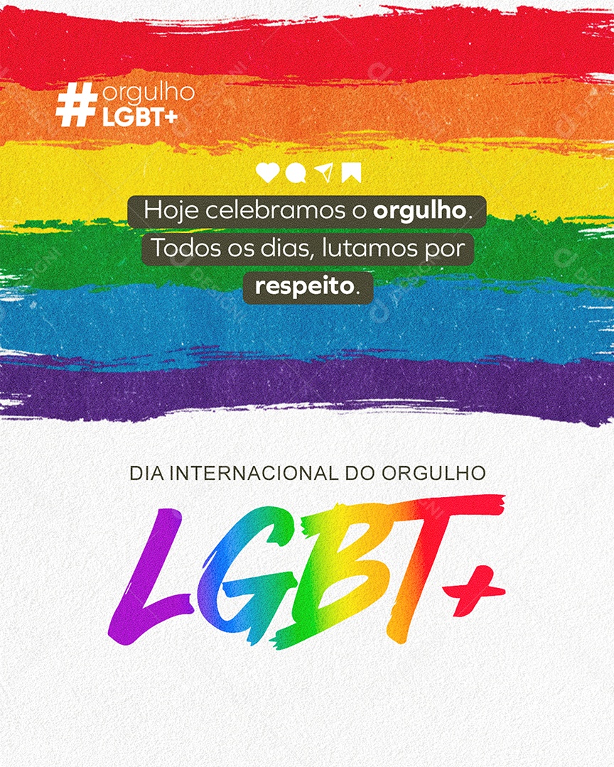 28 de Junho Dia Internacional do Orgulho LGBT Todos os Dias Lutamos por Respeito Story Social Media PSD Editável