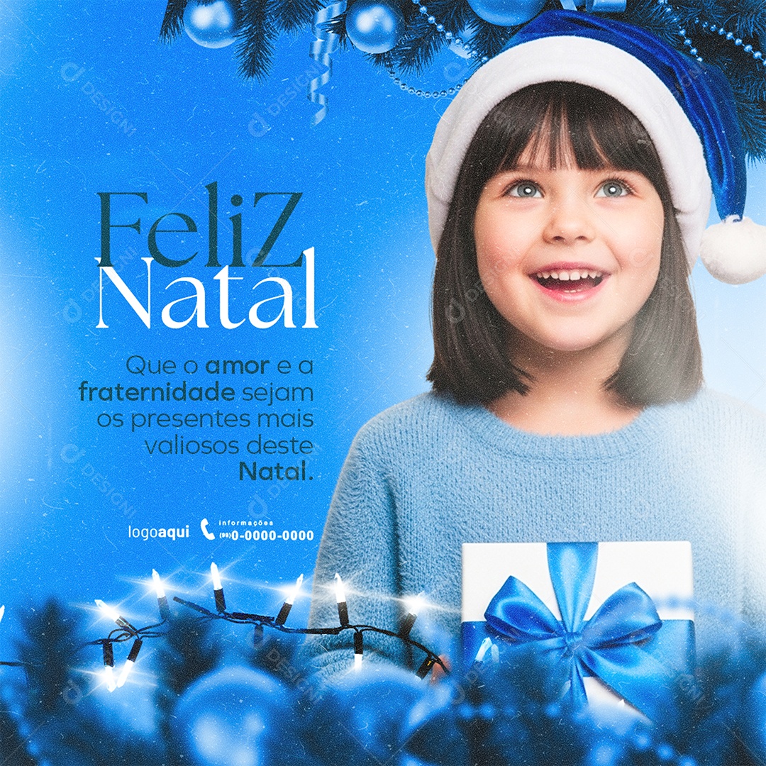 Feliz Natal que o Amor e a Fraternidade Sejam FeedSocial Media PSD Editável