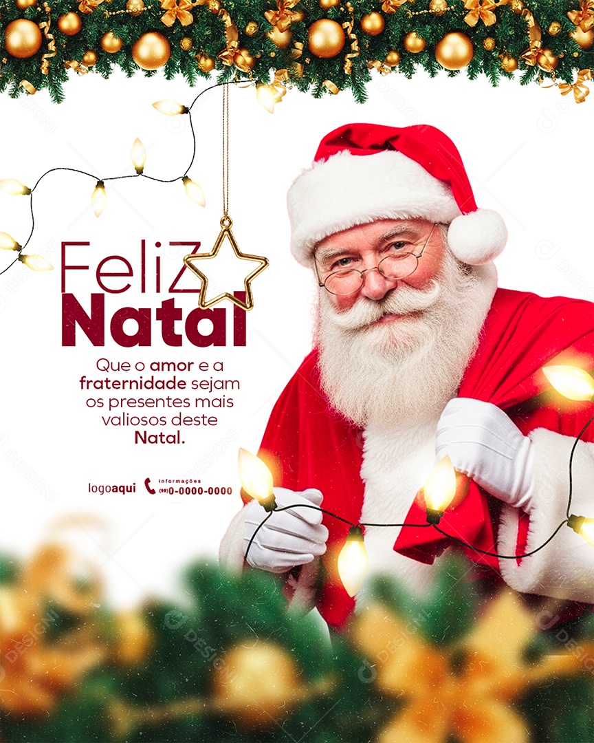 Feliz Natal que o Amor e a Fraternidade Sejam os Presentes mais Story Social Media PSD Editável