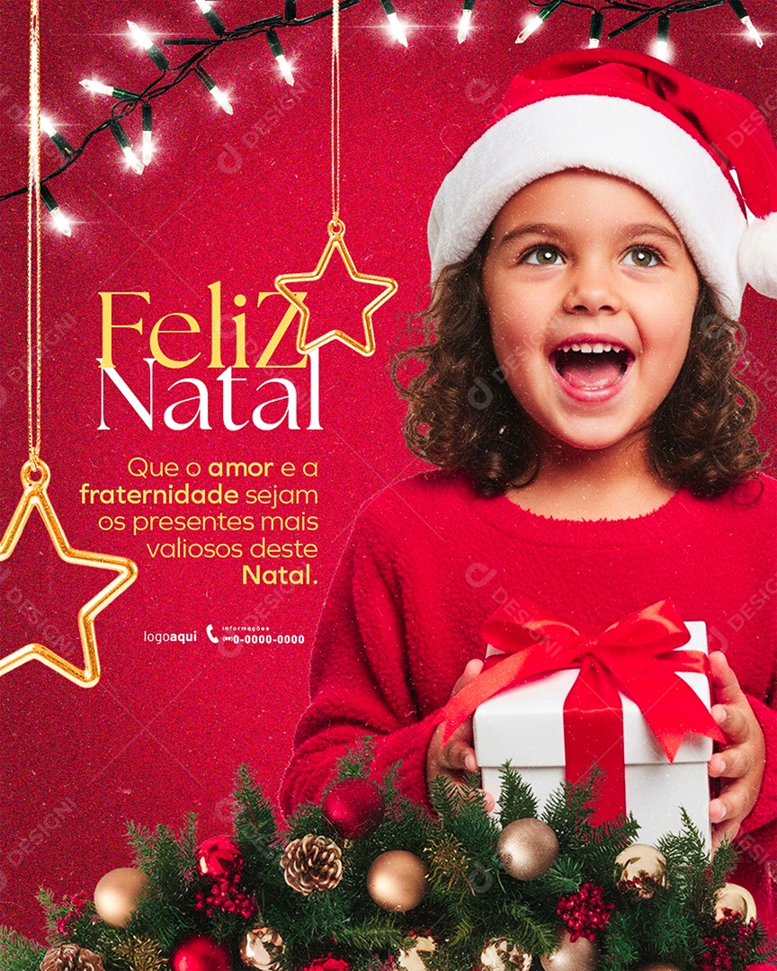 Feliz Natal que o Amor e a Fraternidade Sejam os Presentes Story Social Media PSD Editável