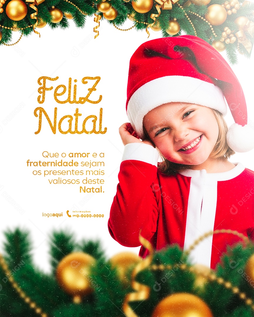 Feliz Natal que o Amor e a Fraternidade Story Social Media PSD Editável