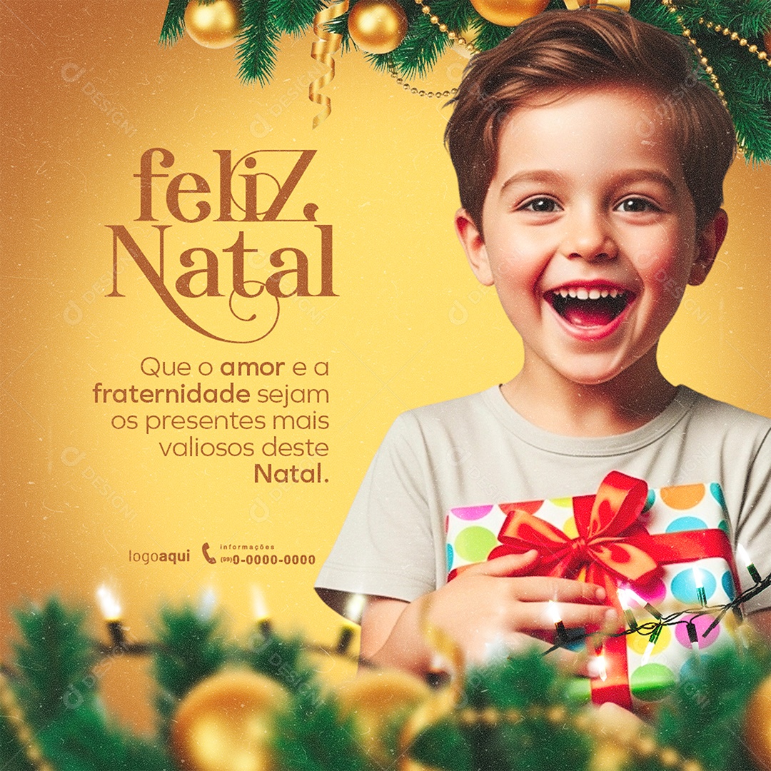 Feliz Natal que o Amor Feed Social Media PSD Editável