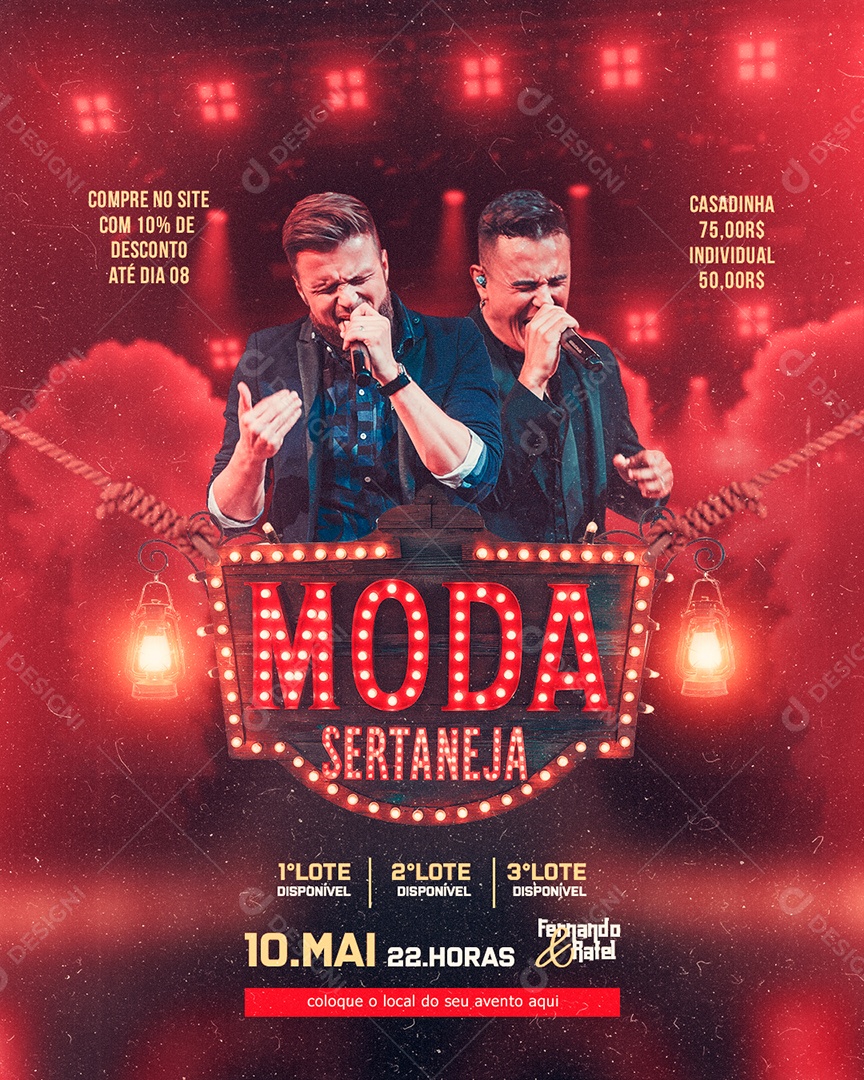 Flyer Feed Moda Sertaneja Social Media PSD Editável