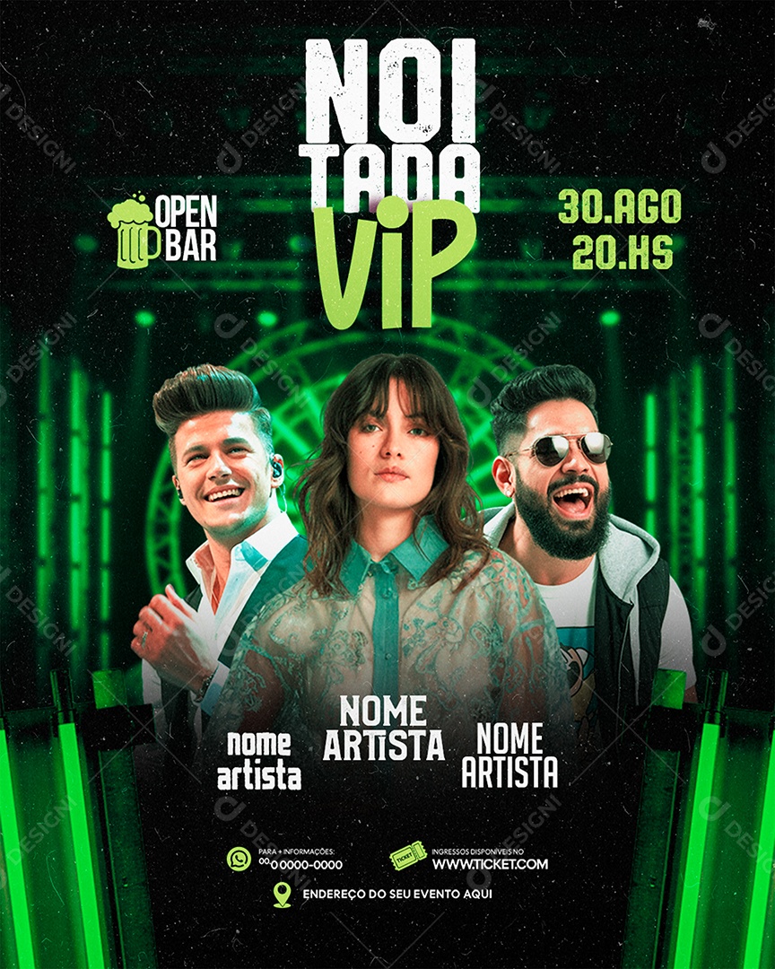 Flyer Feed Noitada Vip Social Media PSD Editável