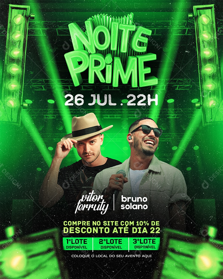 Flyer Feed Noite Prime Social Media PSD Editável