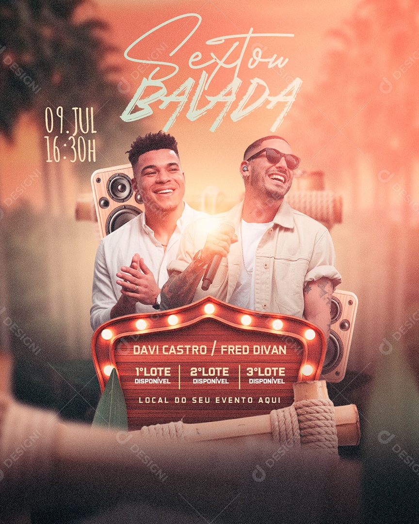 Flyer Feed Sextou Balada Social Media PSD Editável