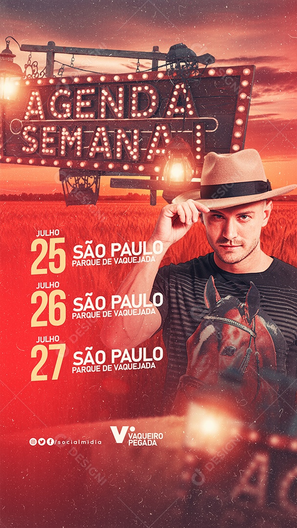 Flyer Story Agenda Semanal Social Media PSD Editável