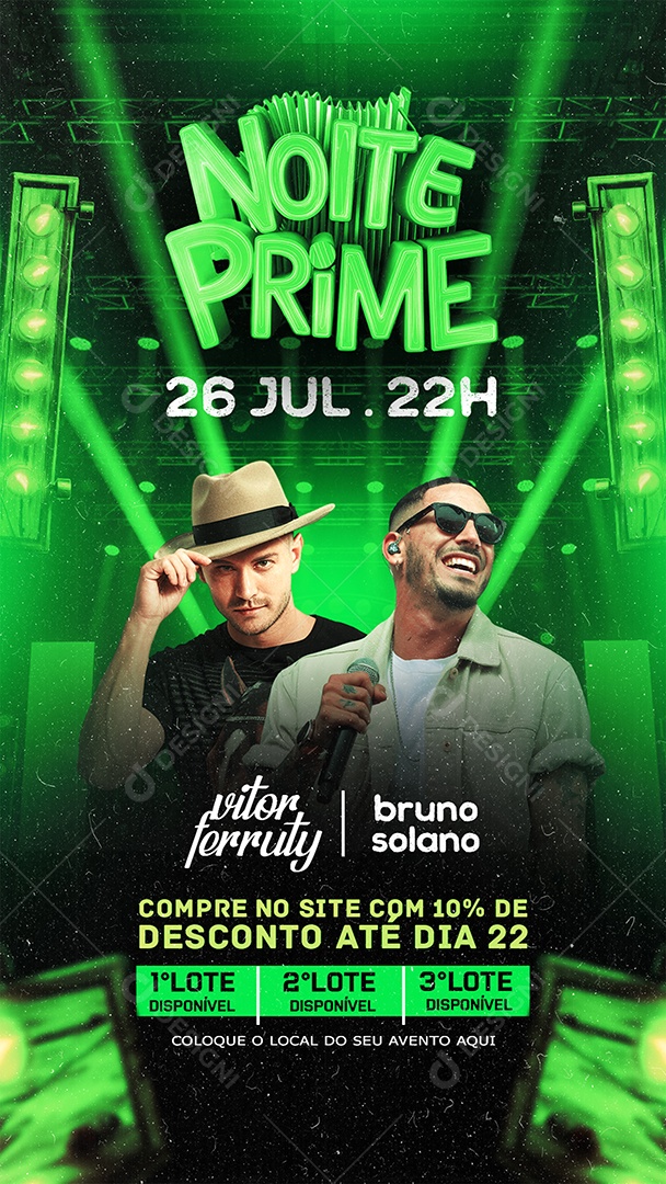 Flyer Story Noite Prime Social Media PSD Editável