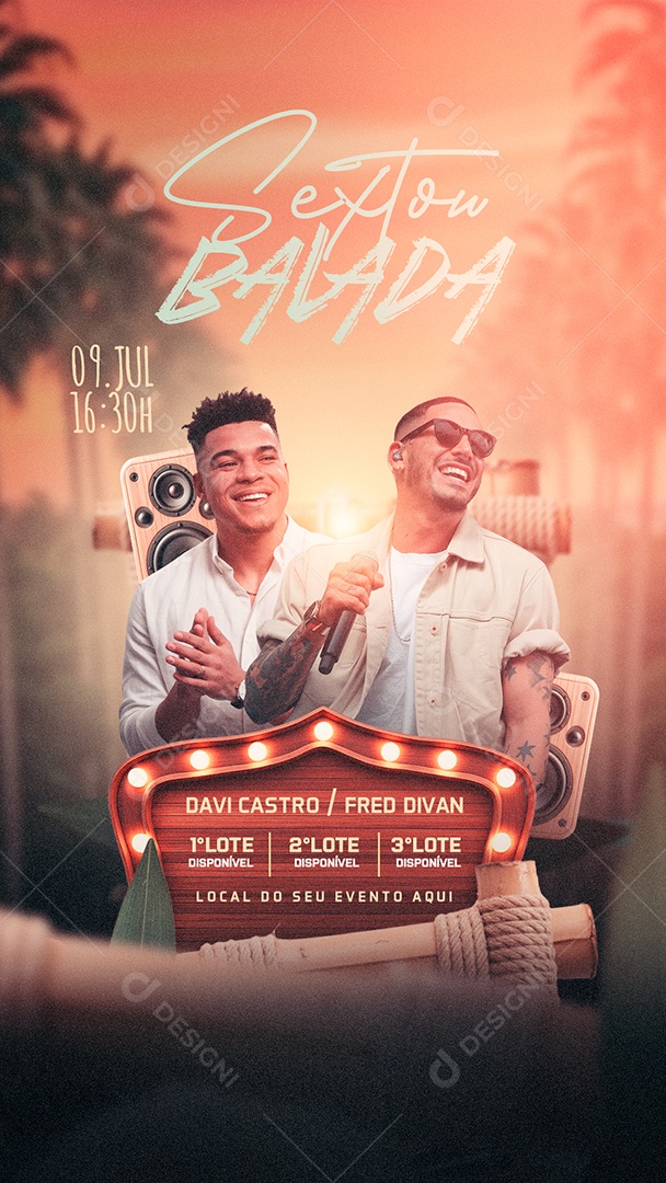 Flyer Story Sextou Balada Social Media PSD Editável