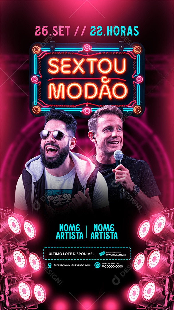 Flyer Story Sextou Modão Social Media PSD Editável